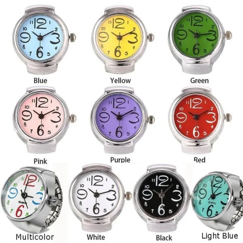 Männer Frauen Kreative Runde Elastische Quarz Finger Ring Uhr Mode Paar Uhr für Liebhaber
